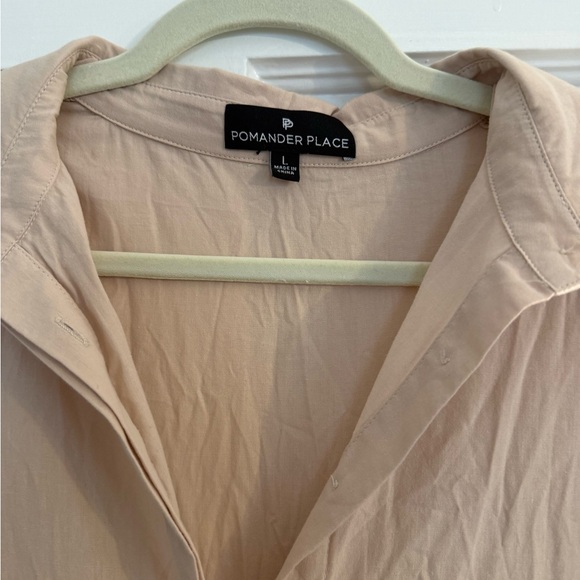 Pomander Place Beige Tiered Maxi Shirt Dress - Picture 2 of 3